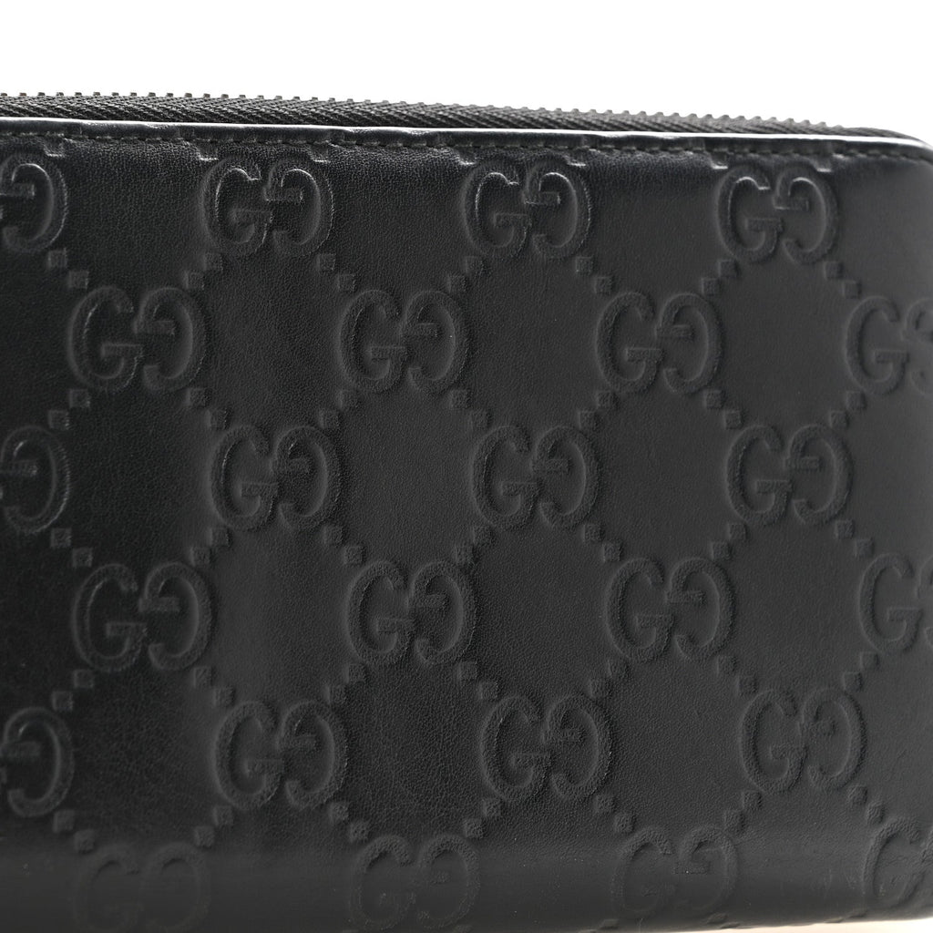 Guccissima Signature Microguccissima Bree Zip Around Wallet Black