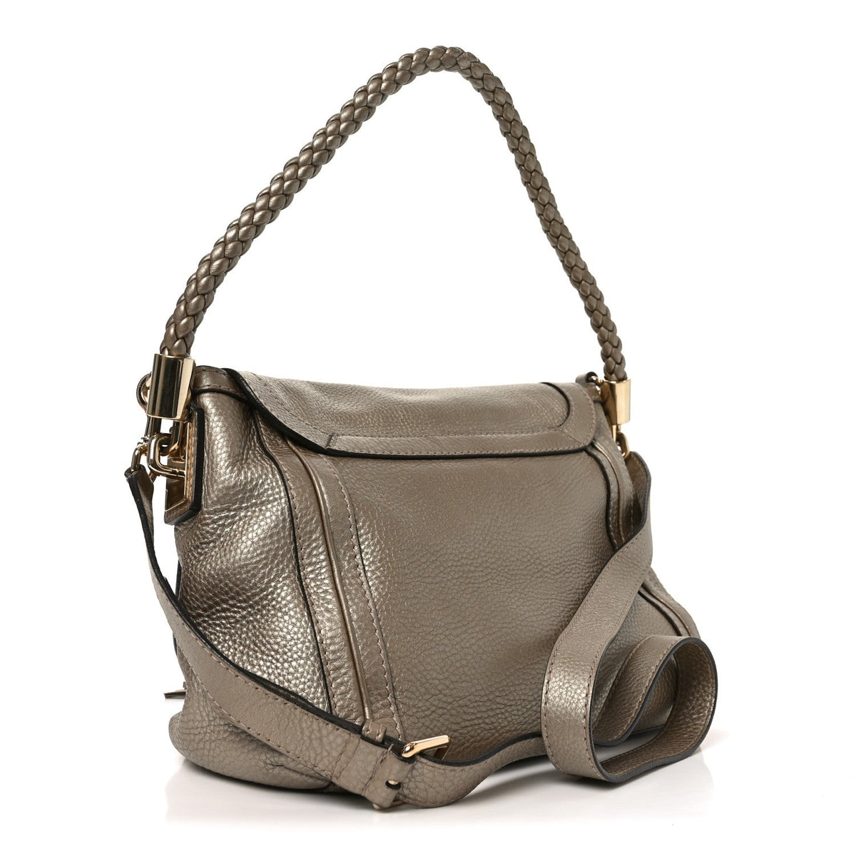 Monogram Calfskin Medium Bella Flap Bag Beige Ebony Champagne