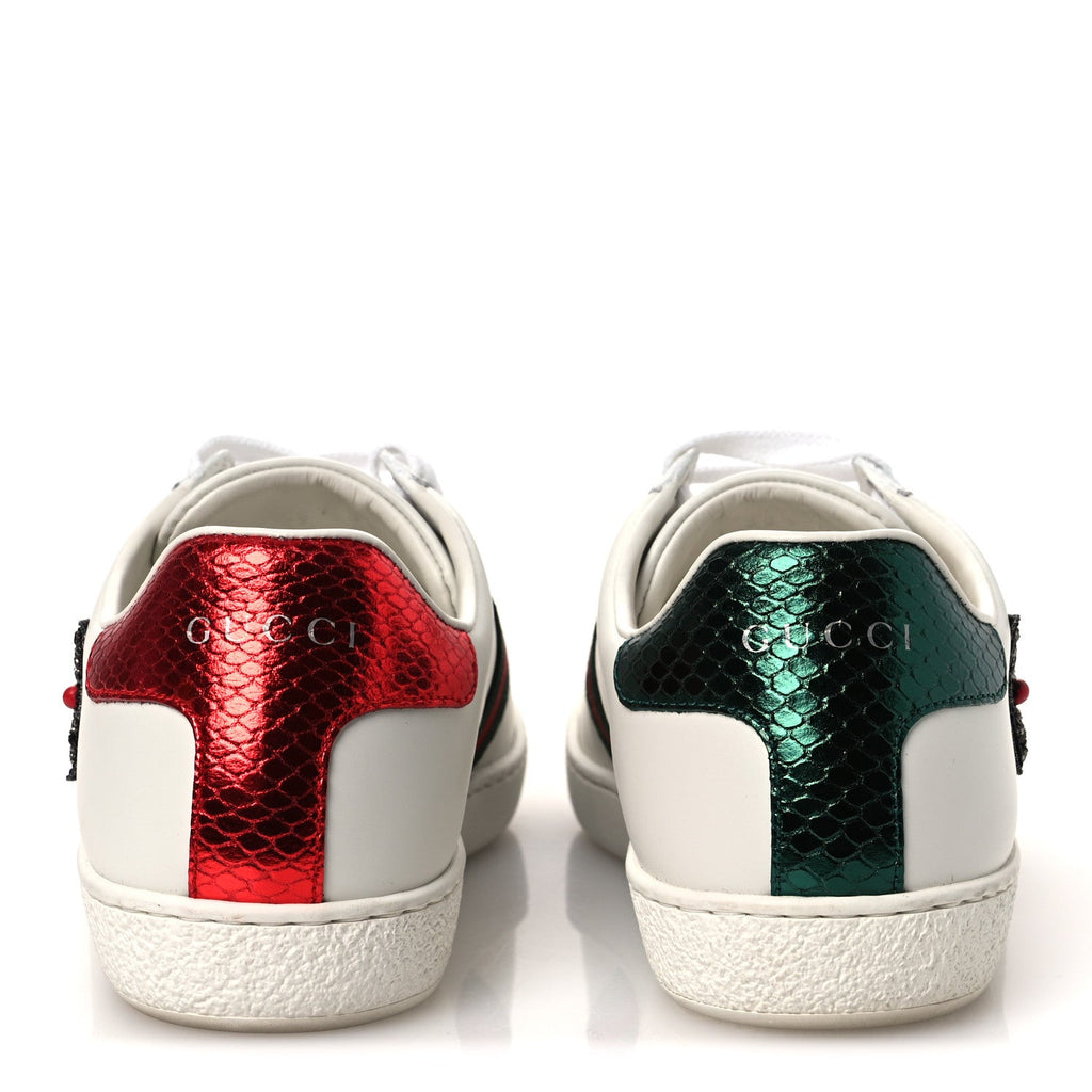 Calfskin Web Studded Womens Arrow Ace Sneakers 35.5 White
