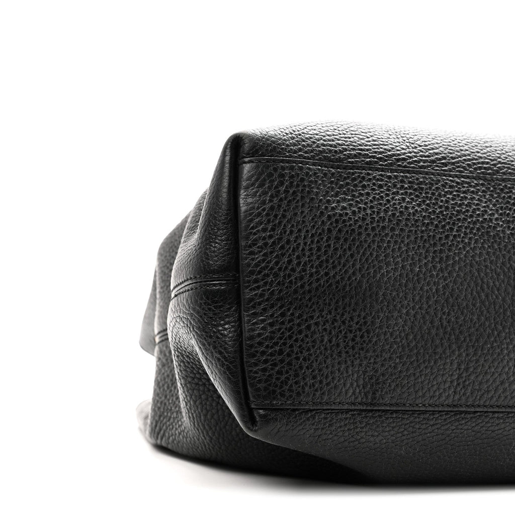 Pebbled Calfskin Medium Soho Chain Shoulder Bag Black