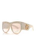 Acetate Crystal Oversize Hollywood Forever Sunglasses GG0144S Ivory
