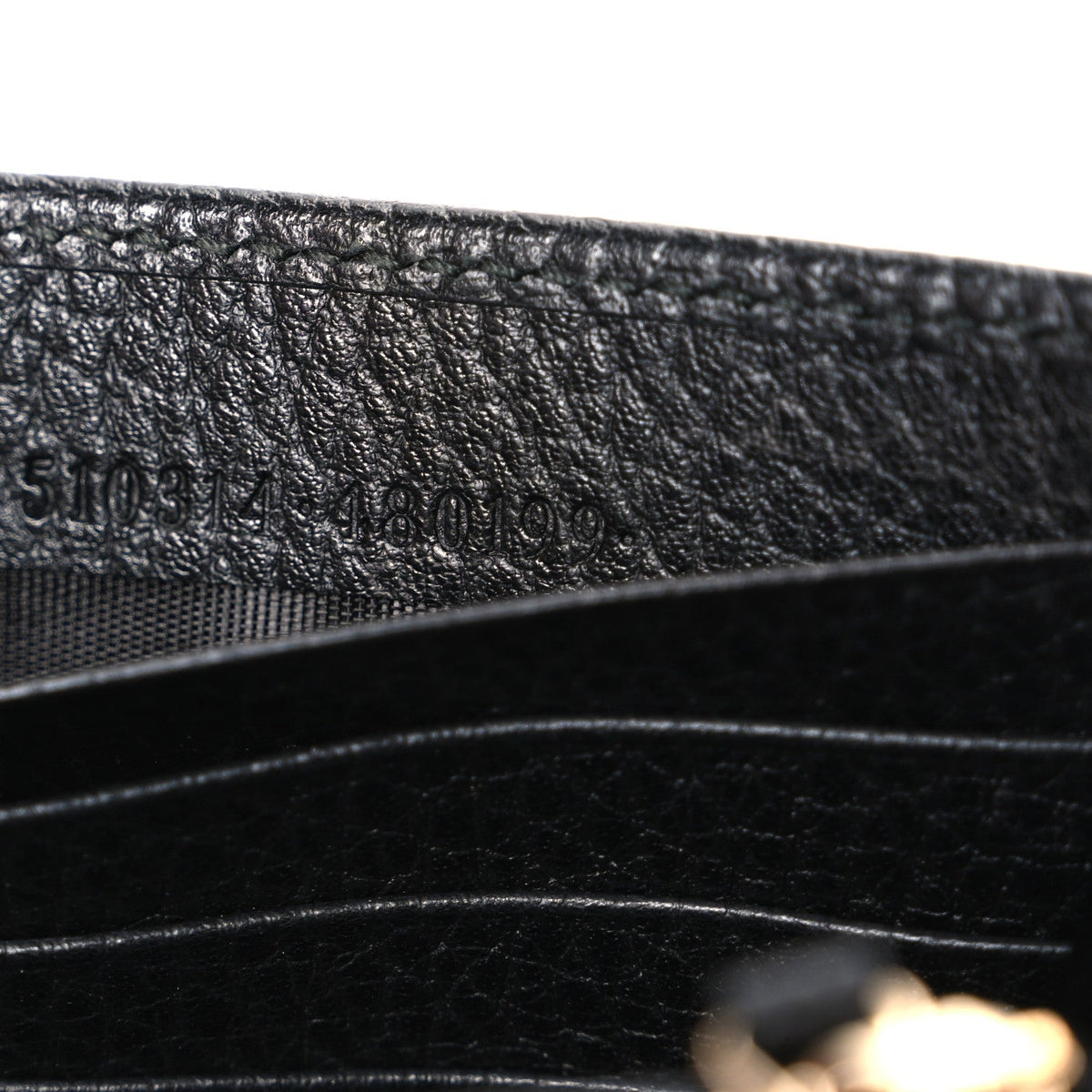 Dollar Calfskin Interlocking G Chain Wallet Black