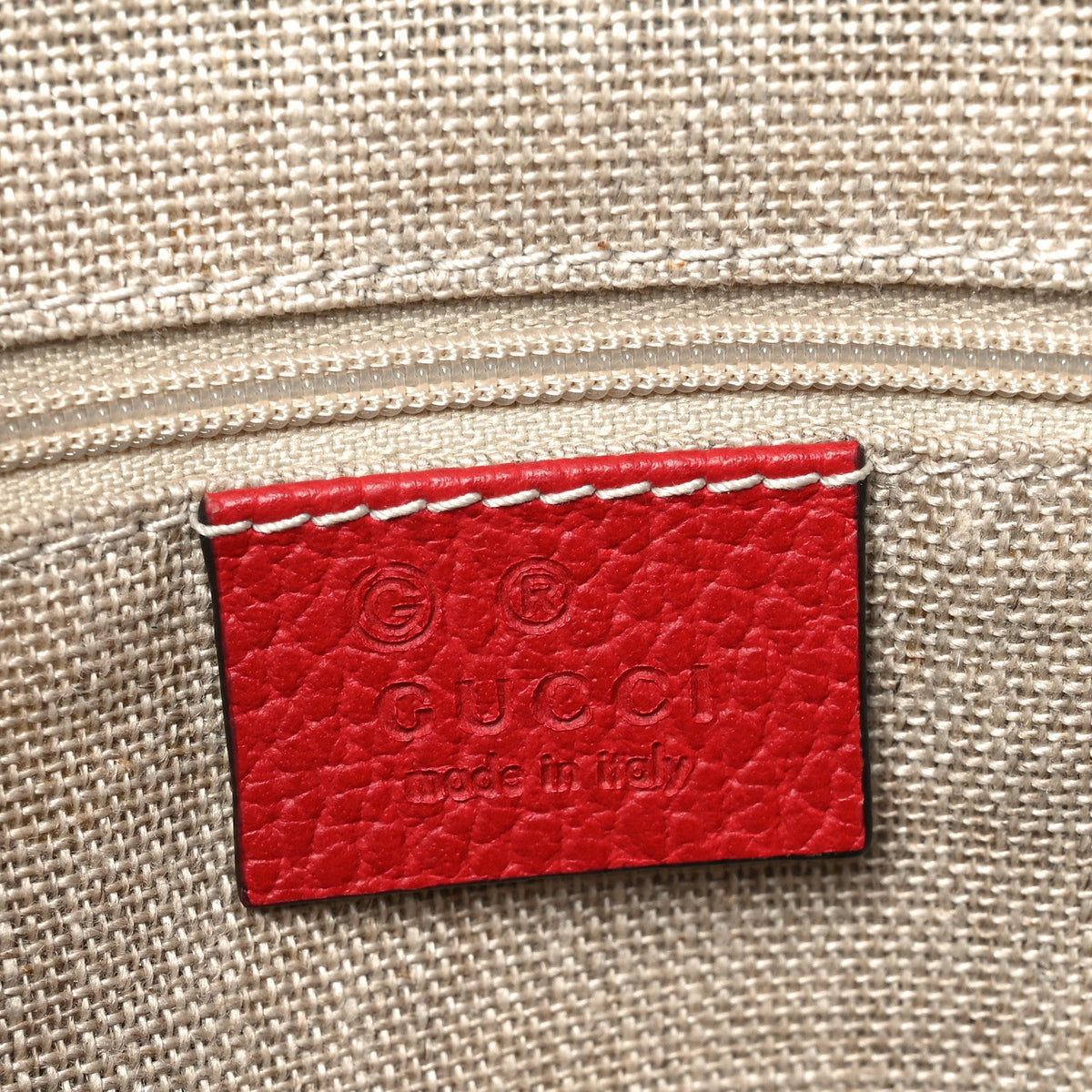Dollar Calfskin GG Charm Satchel Red