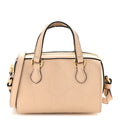 Gilbert Calfskin Jumbo GG Embossed Super Mini Top Handle Bowler Bag Beige