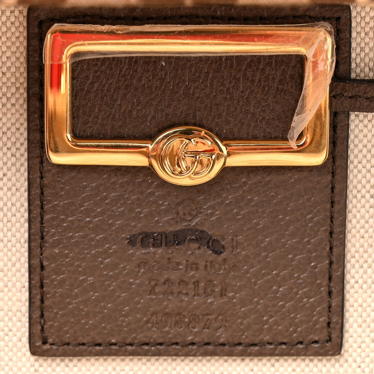 Monogram Jumbo GG Textured Dollar Calfskin Top Handle Beauty Case Camel Ebony New Acero