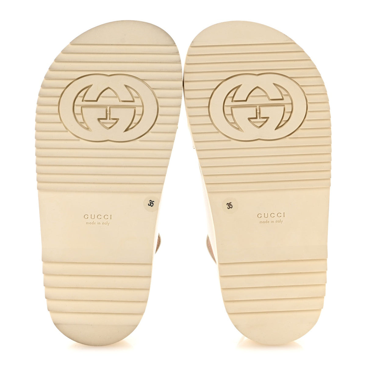 Calfskin Elizabeth Nappa Charlotte Logo Slingback Sandals 35 Mystic White Platino