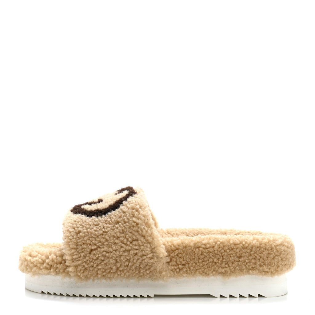 Shearling Womens Eileen Slide Sandals 37 Cocoa Butterscotch