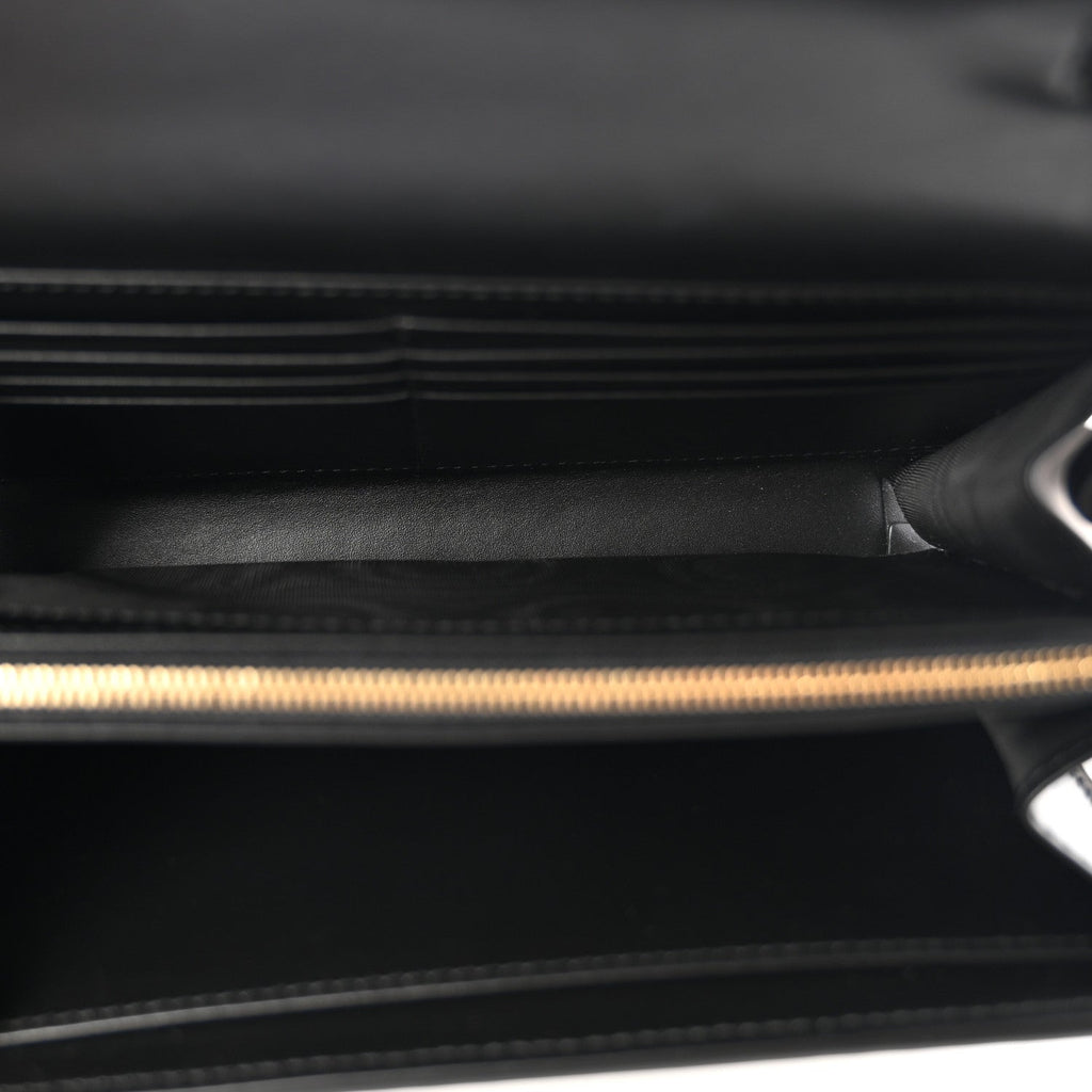 Calfskin GG Debossed Chain Wallet Black