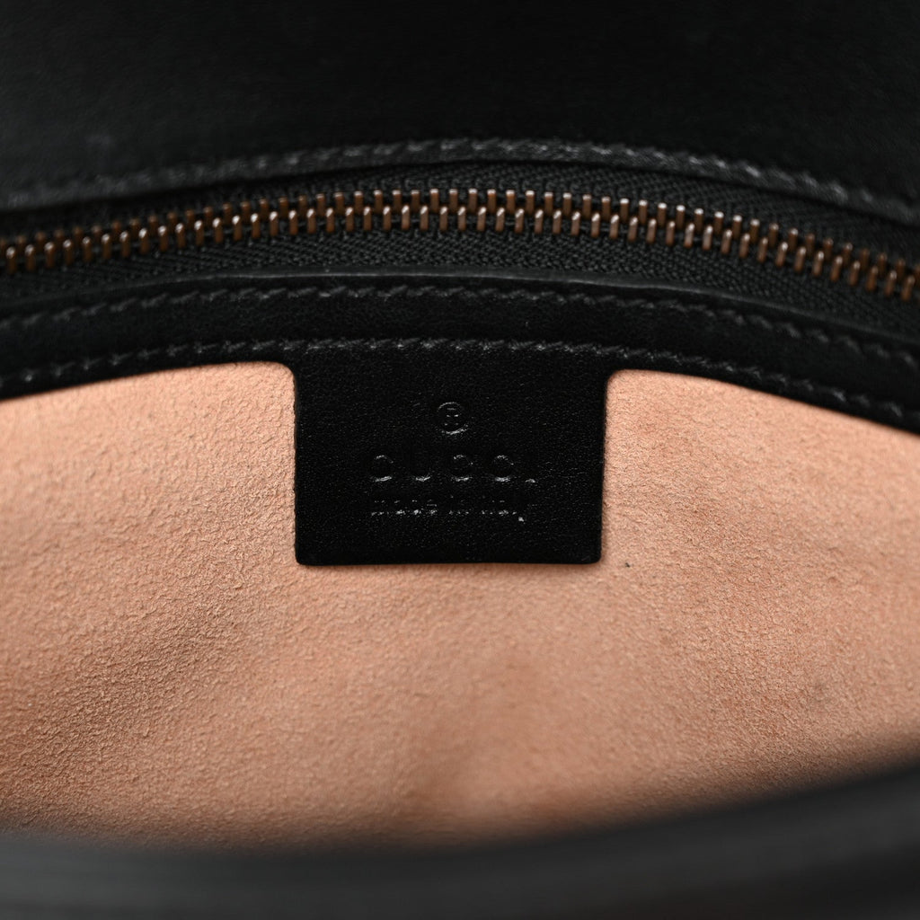 Calfskin Matelasse Small GG Marmont Top Handle Shoulder Bag Black
