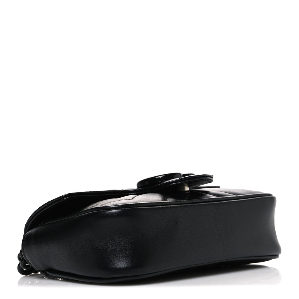 Calfskin Matelasse Monochrome GG Marmont Chain Belt Bag Black