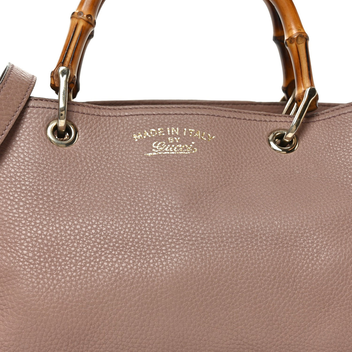 Pebbled Calfskin Medium Bamboo Shopper Tote Dark Cipria