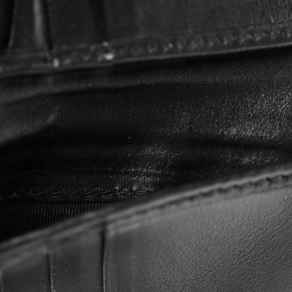 Plutone Calfskin Logo Bi-Fold Wallet Black