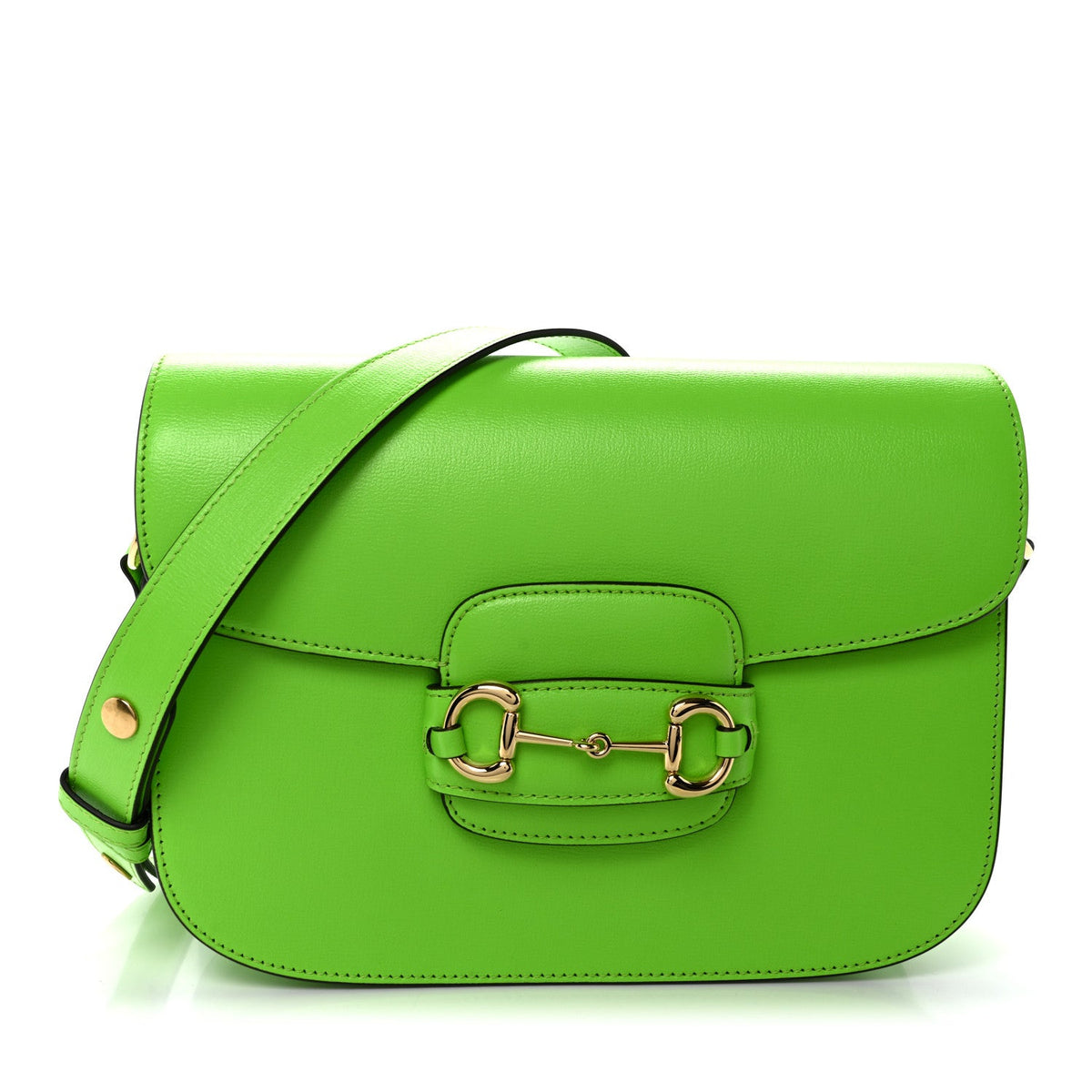 Azalea Calfskin Horsebit 1955 Shoulder Bag Electric Green