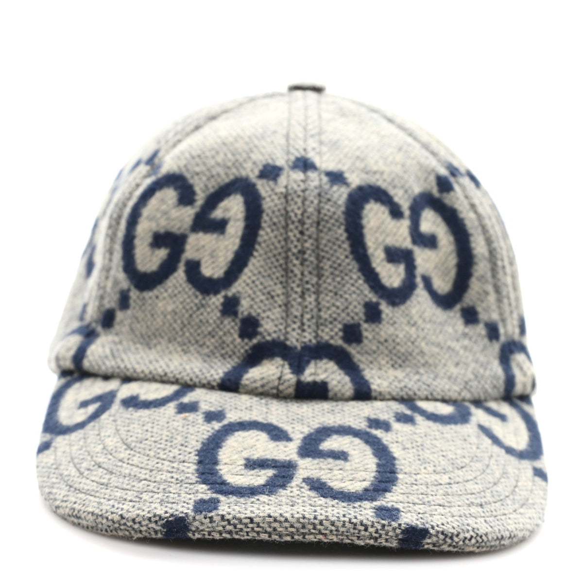 Wool Monogram Jumbo GG Antonio Baseball Hat M Grey