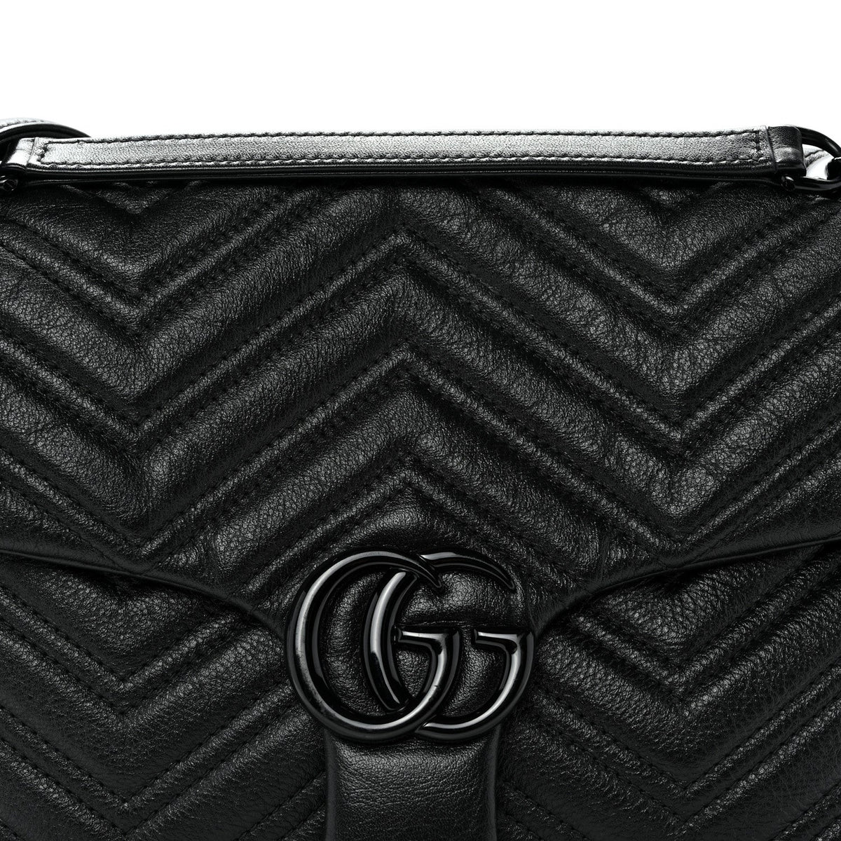 Soft Calfskin Matelasse Medium GG Marmont Shoulder Bag Black