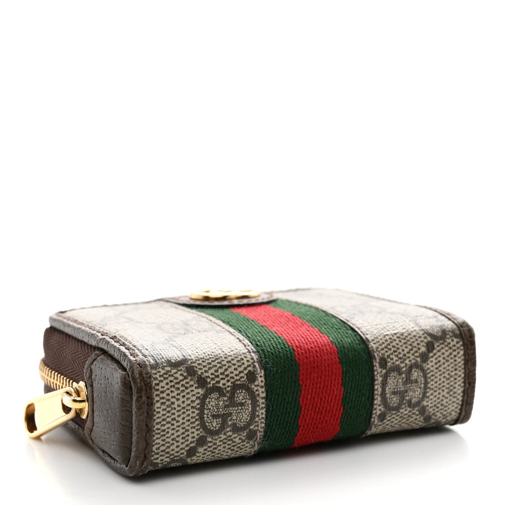 GG Supreme Monogram Web Ophidia Playing Card Case Beige New Acero