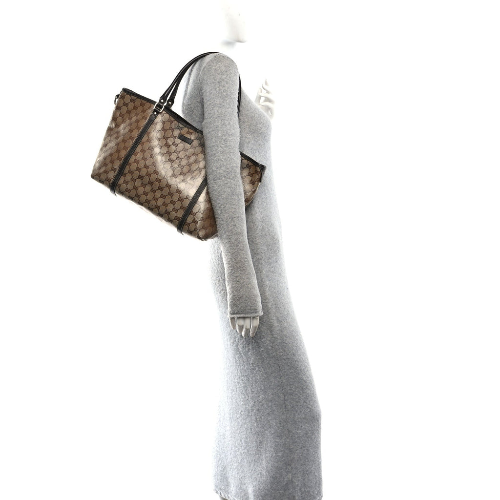 Crystal Monogram Medium Joy Tote Beige Ebony Testa Di Moro