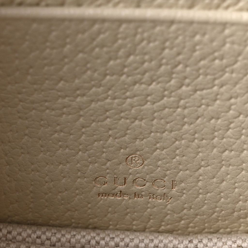 Monogram Jumbo GG Textured Dollar Calfskin Web Small Bamboo 1947 Top Handle Bag Off White