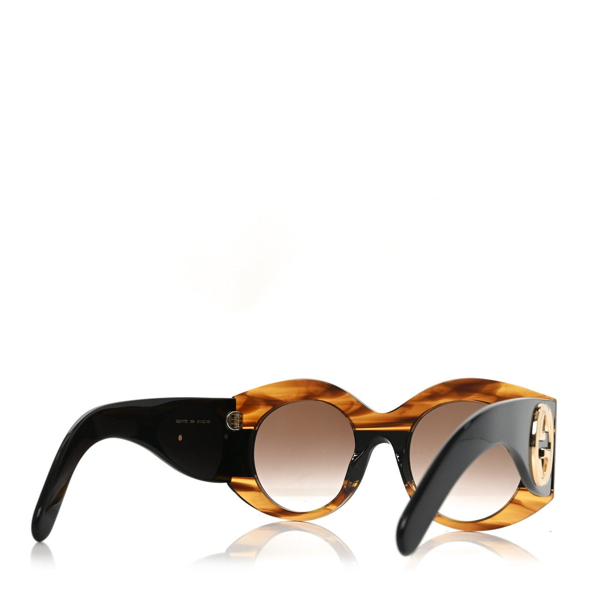 Acetate Round Frame Sunglasses GG0177S Brown