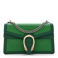 Azalea Calfskin Enamel Small Dionysus Shoulder Bag New Shamarock Emerald Off White