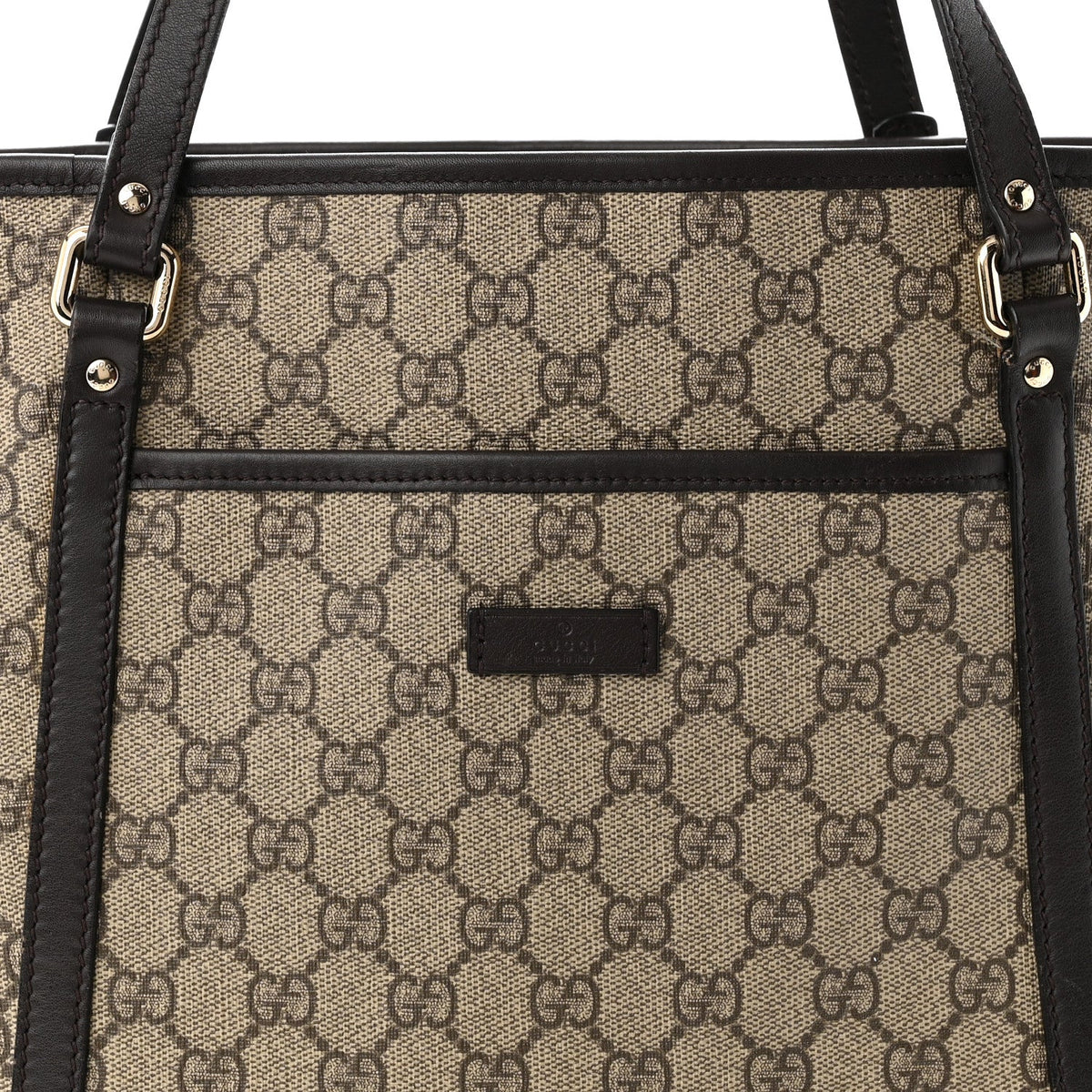GG Supreme Monogram Medium Joy Tote Dark Brown