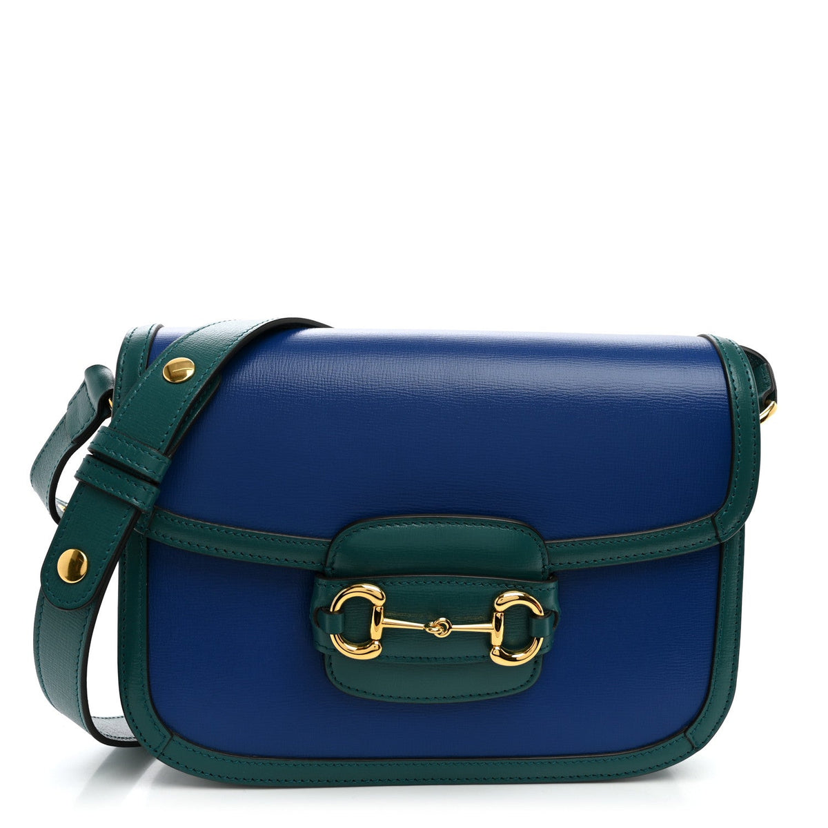 Azalea Calfskin Horsebit 1955 Shoulder Bag Imperial Blue Pavone