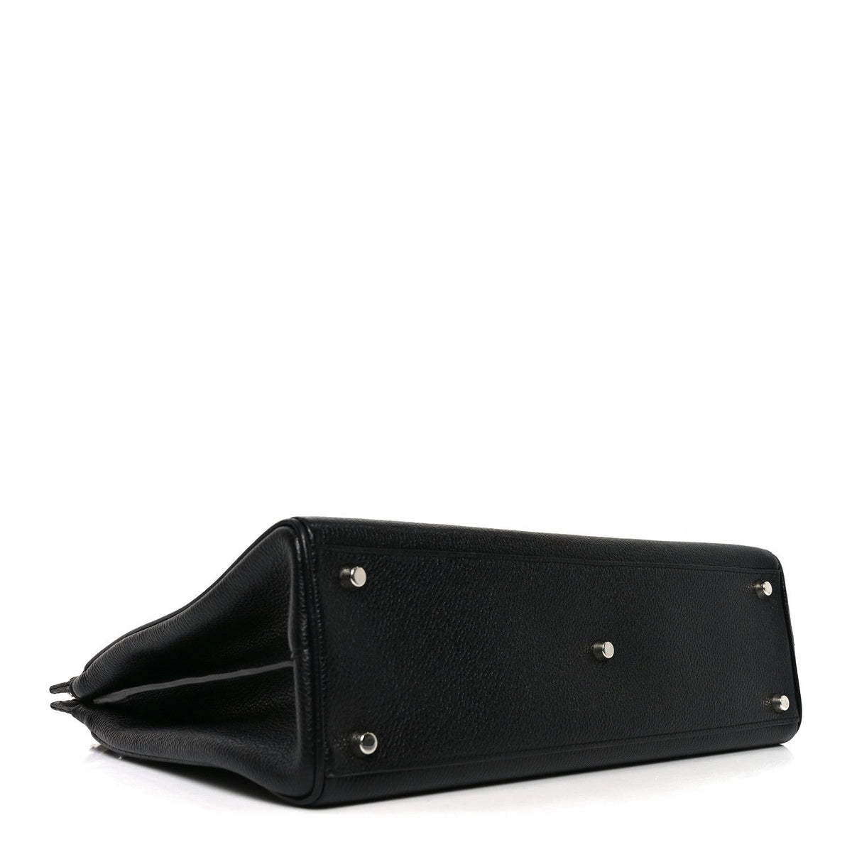 Grainy Calfskin Medium Zumi Top Handle Bag Black