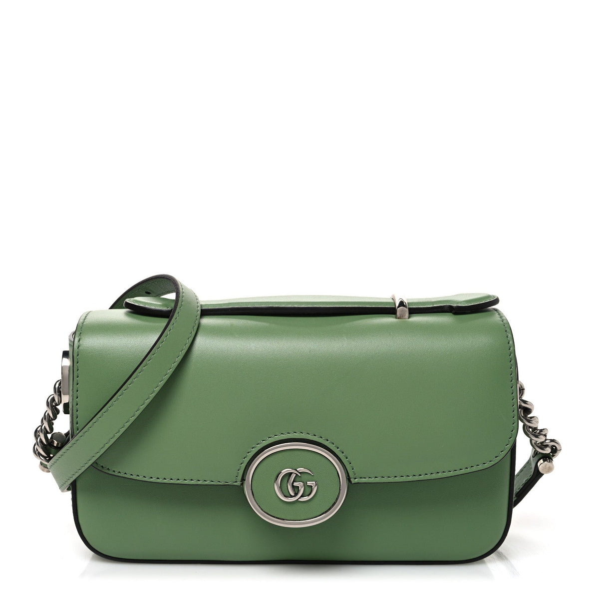 Senna Calfskin Petite GG Top Handle Shoulder Bag Green Soil Grass