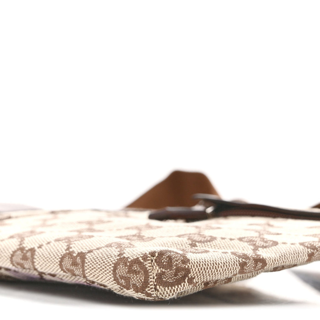GG Monogram Web Double Pocket Belt Bag Ebony
