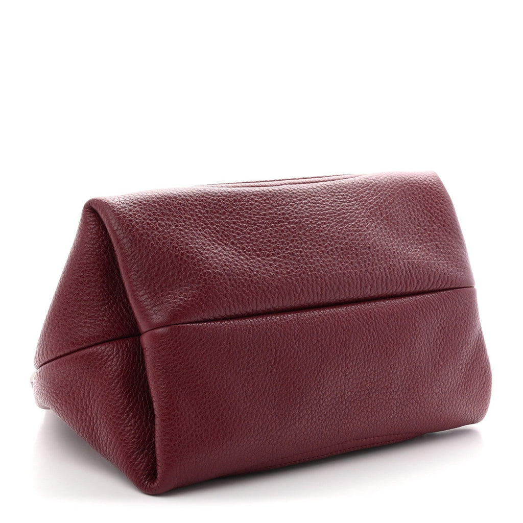 Grained Calfskin Softbit Medium Shoulder Bag Rosso Ancora