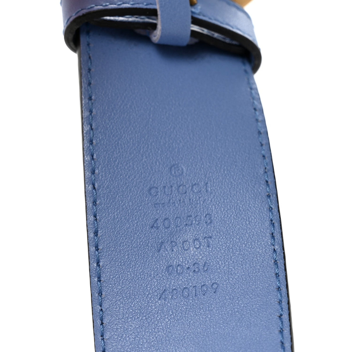 Calfskin Double G 40mm Belt 90 36 Clear Sky Blue