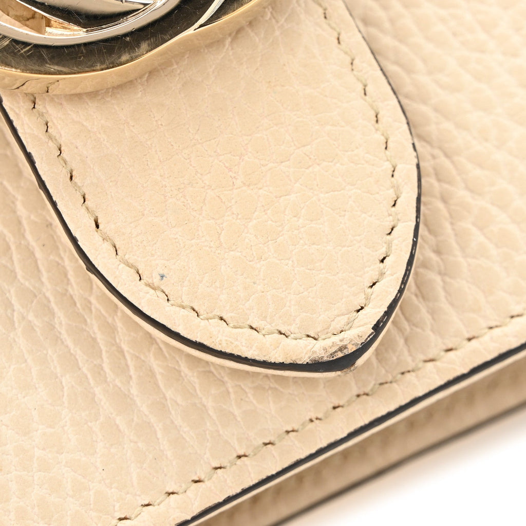 Dollar Calfskin Interlocking G Shoulder Bag Ivoire