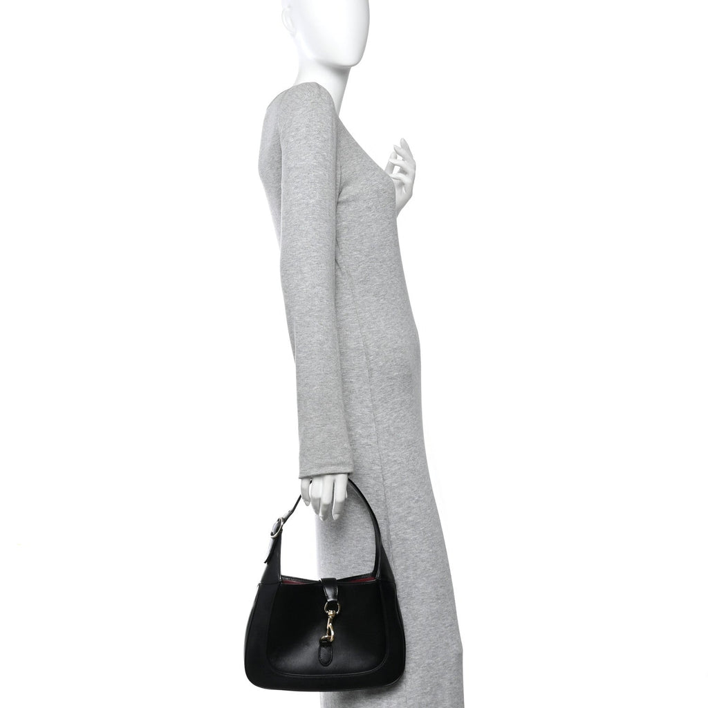 Calfskin Small Jackie Shoulder Bag Black