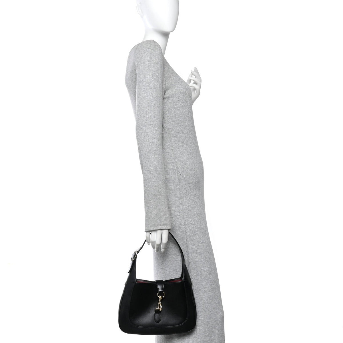 Calfskin Small Jackie Shoulder Bag Black