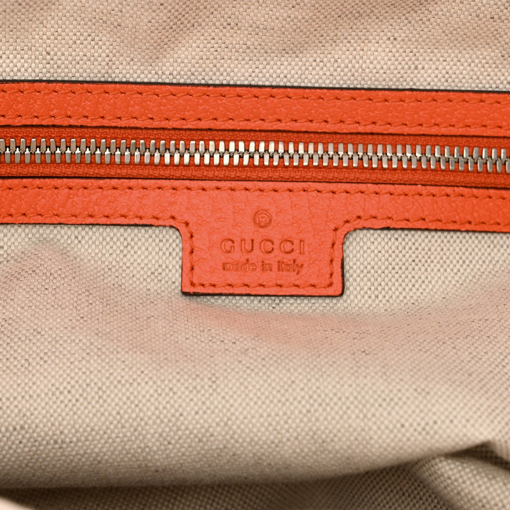 Canvas Logo Embossed Black Tote Natural Orange