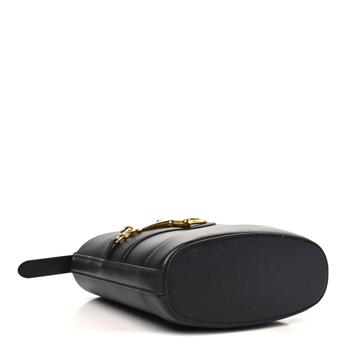 Arabella Calfskin Horsebit 73 Medium Bucket Bag Black