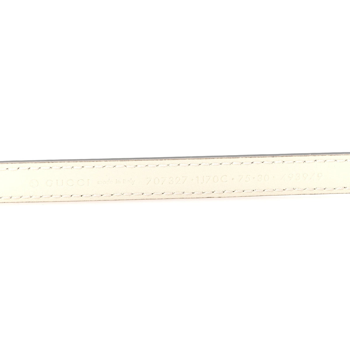 Patent Double G Thin Belt 75 30 Mystic White