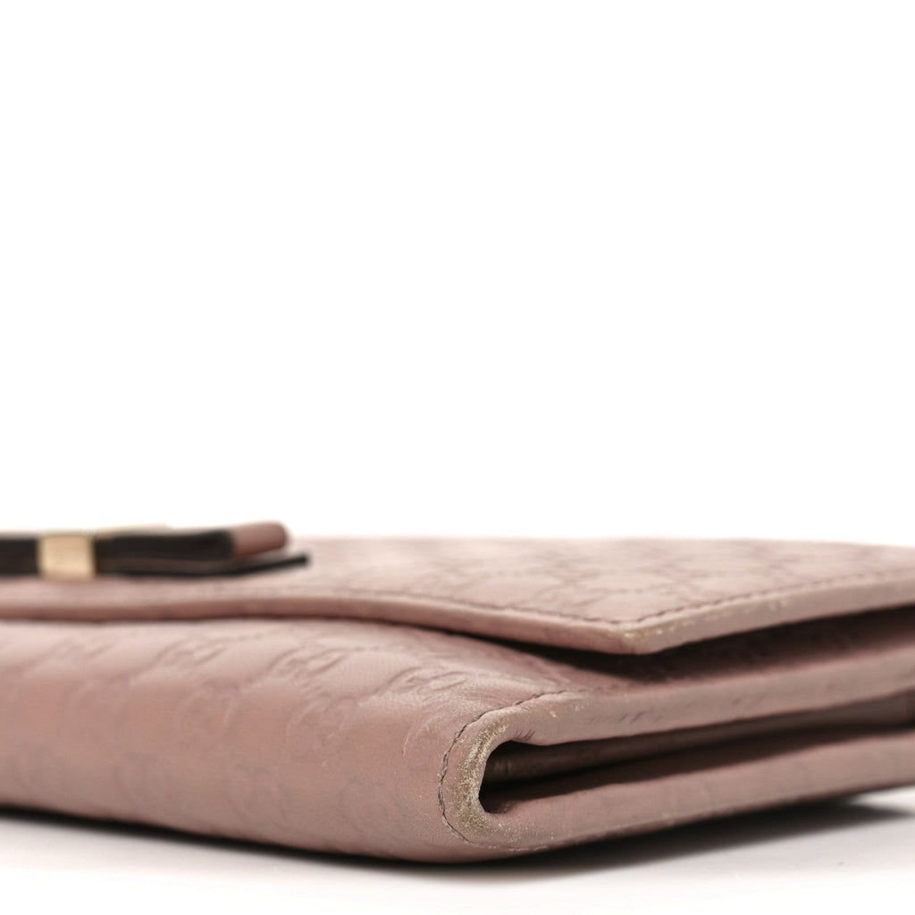 Microguccissima Bow Continental Wallet Soft Pink