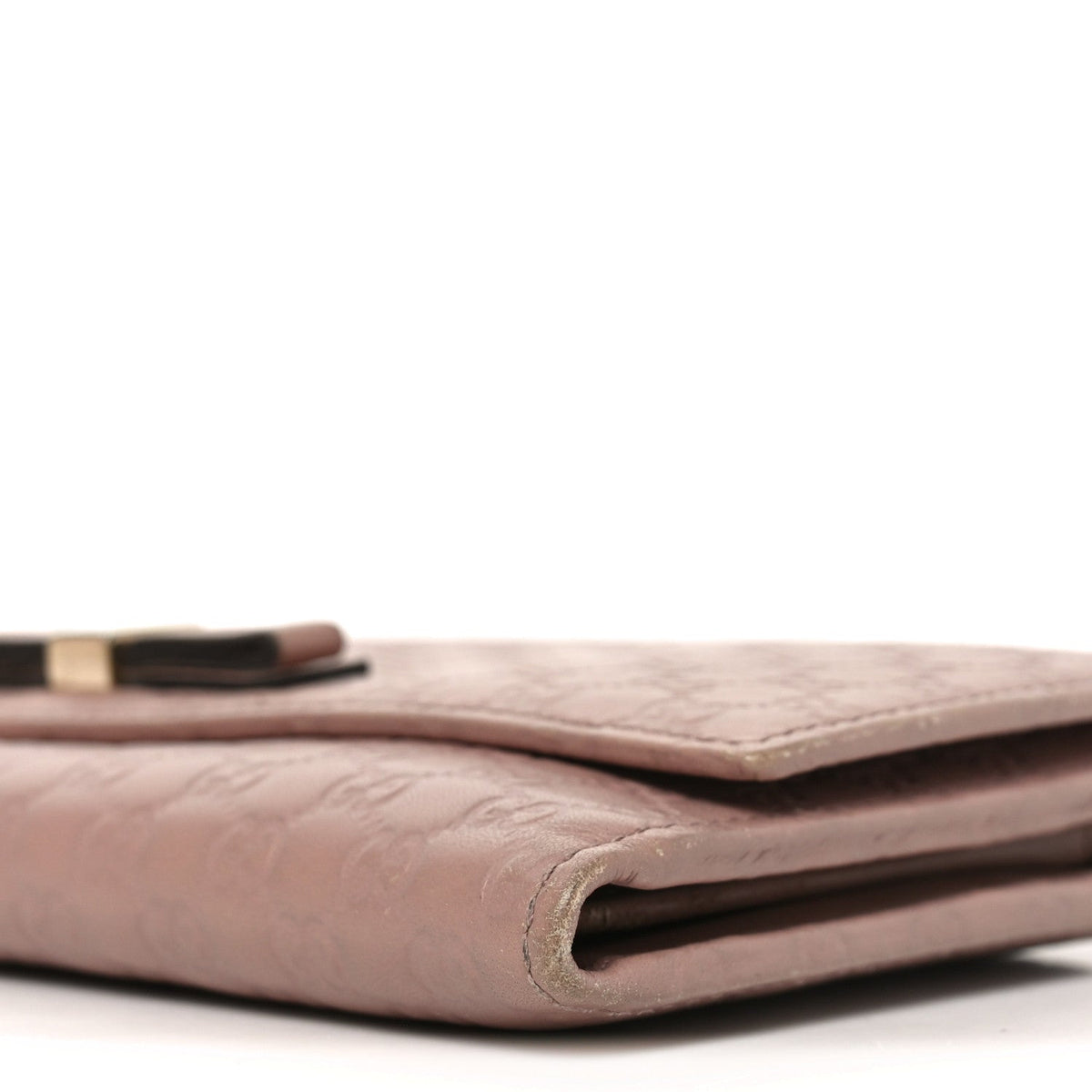 Microguccissima Bow Continental Wallet Soft Pink