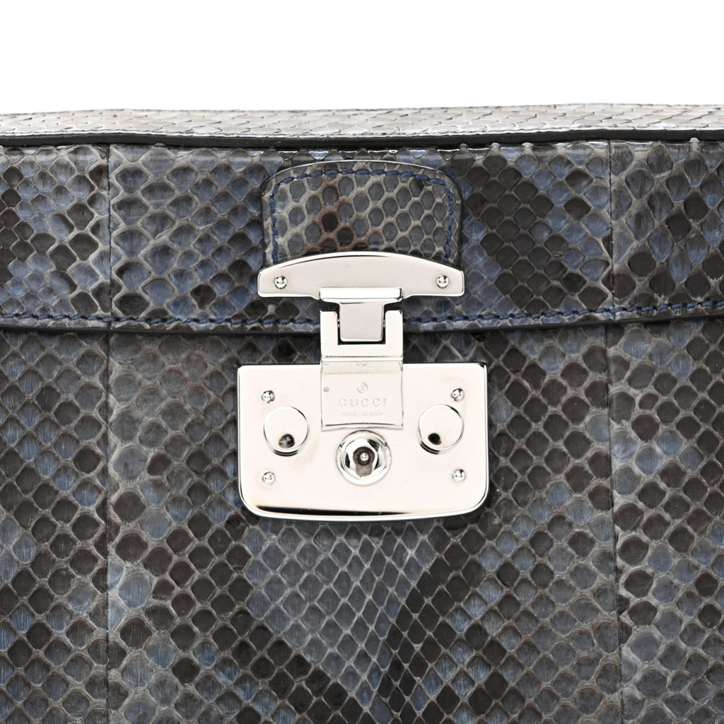Python Lady Lock Clutch Blue