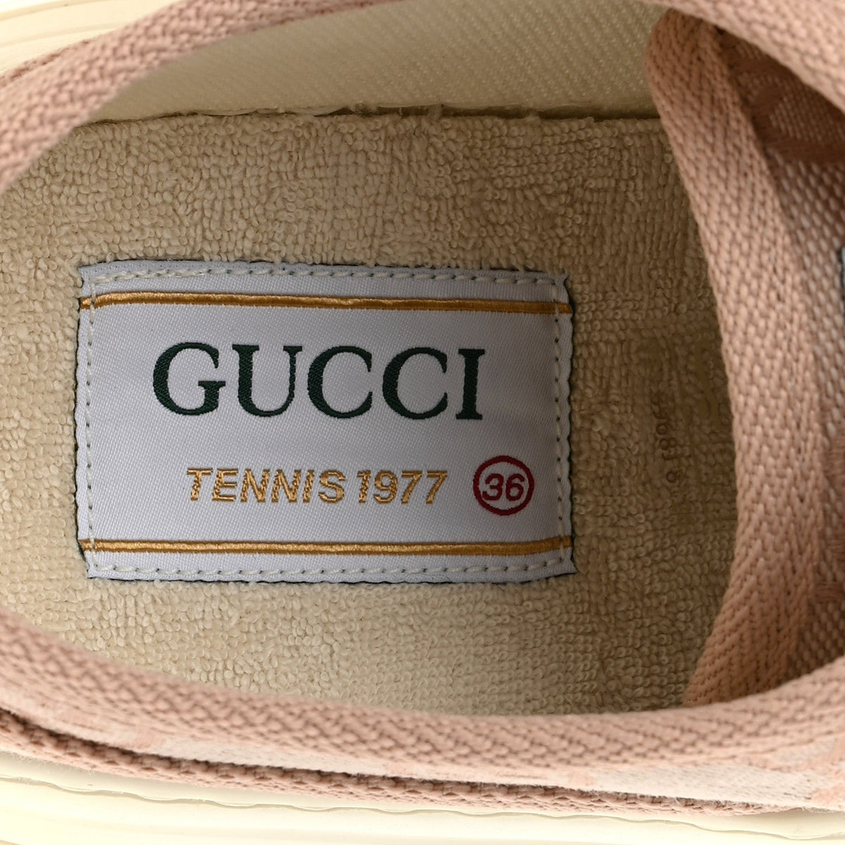GG Monogram Womens 1977 Tennis Platform 52mm Sneakers 36 Skin Rose