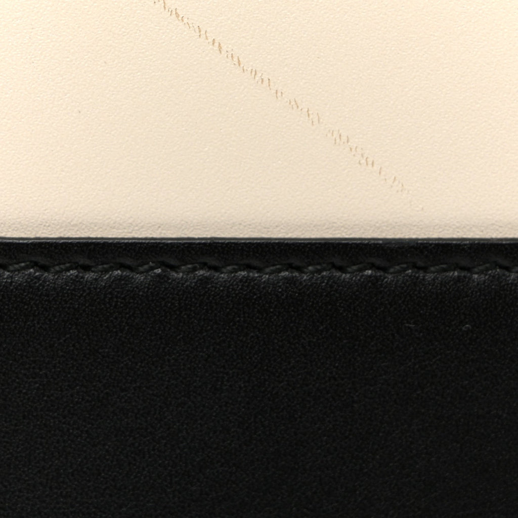 Calfskin Sylvie Web Small Queen Margaret Top Handle Bag Black White