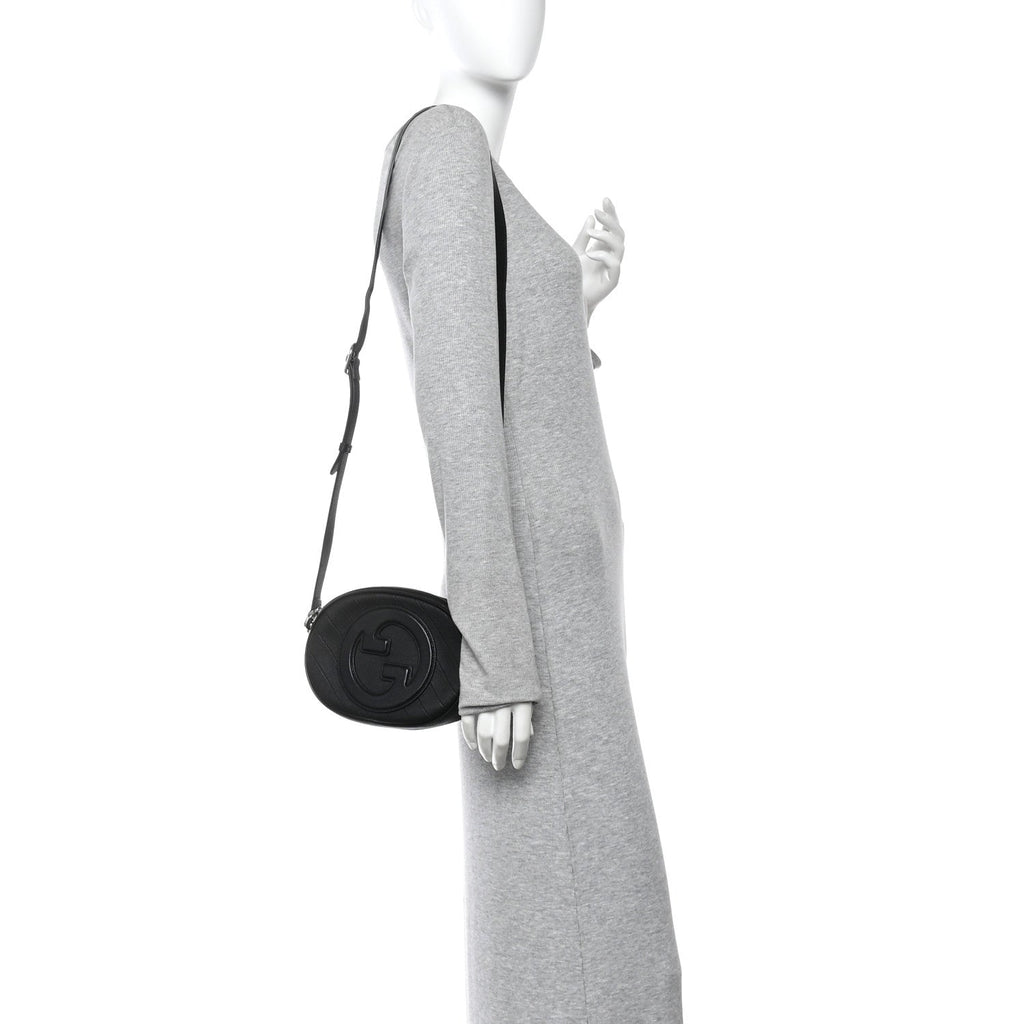 Sakai Be Green Calfskin Diagonal Stitched Mini Blondie Shoulder Bag Craclet Brown