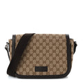 Monogram Flap Messenger Bag Beige Dark Brown