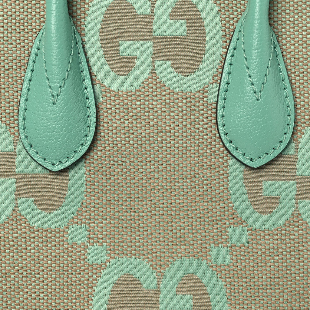Monogram Jumbo GG Textured Dollar Calfskin Mini Tote Bag Pepperlight Mint