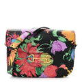 X KEN SCOTT New Shangai Calfskin Jenny Floral Print Horsebit 1955 Shoulder Bag Black Pink