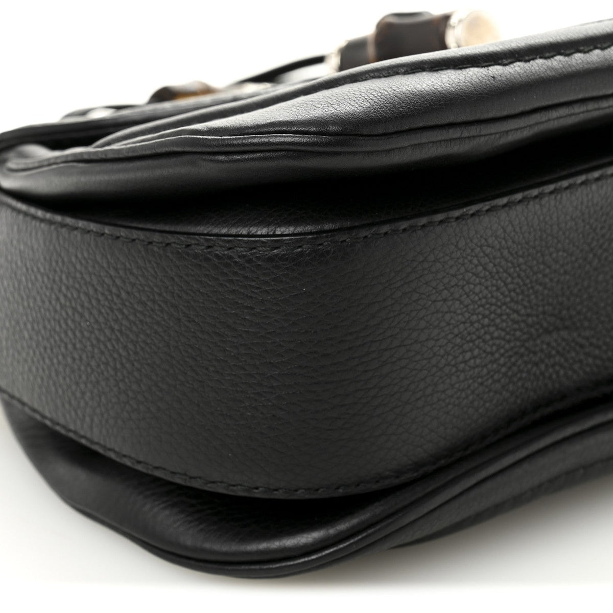 Calfskin Medium New Bamboo Top Handle Bag Black