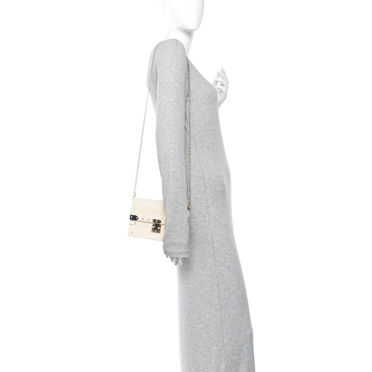 Alligator Trunk Chain Wallet Latte