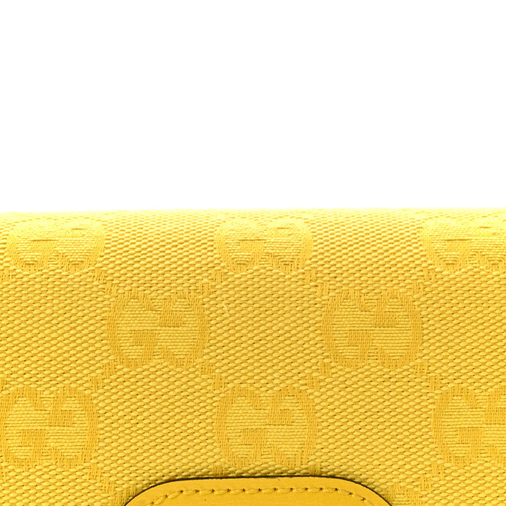 GG Monogram Scratch Lux Calfskin Mini Luce Shoulder Bag Yellow