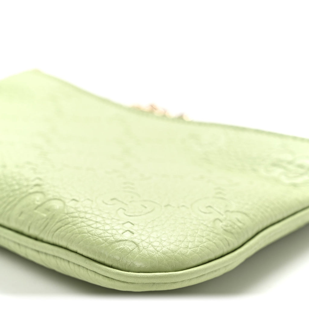 GG Grainy Calfskin Emblem Super Mini Shoulder Bag Sage Leaf